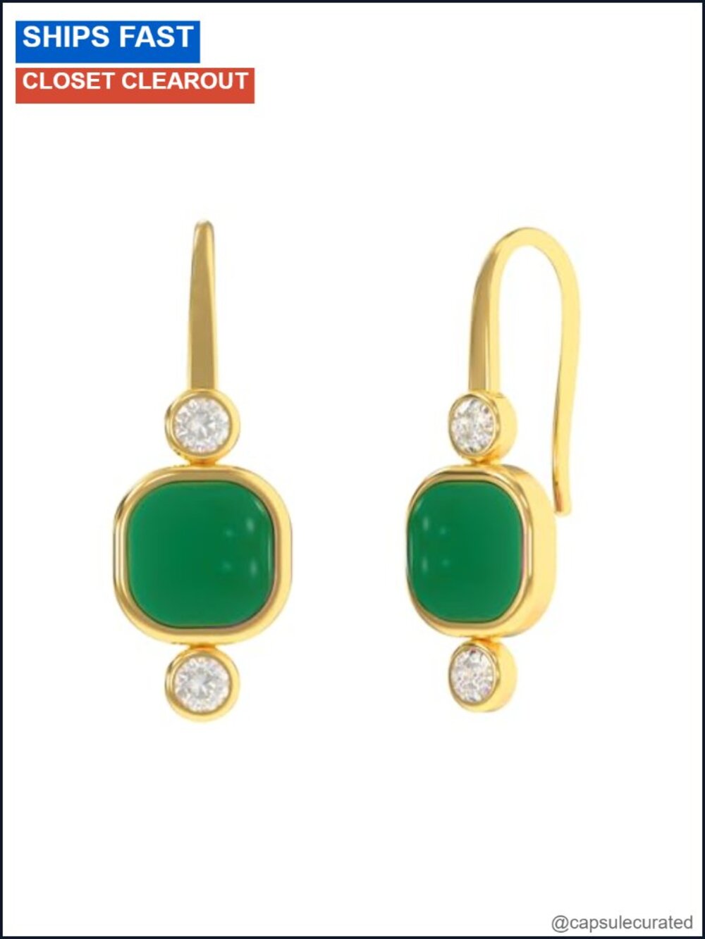 18K Gold Plated Sterling Silver Crystal Dangle Drop Earrings for Women Elegant